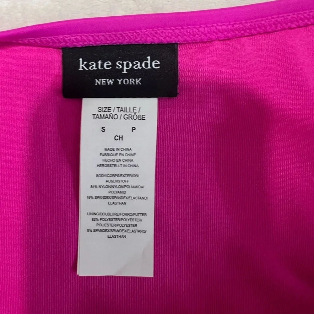 Kate Spade Bikini Set Size Small NWT Hot Pink Underwire Top 2 Piece Swimsuit